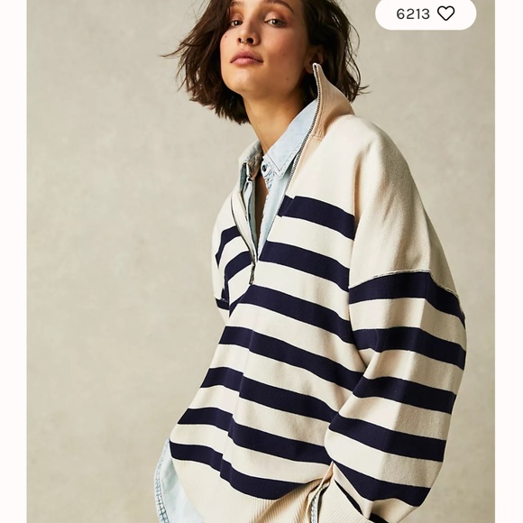 Free People Coastal Stripe Pullover - Brand new w/tags - Picture 5 of 6